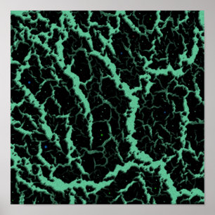 Cracked Space Lava - Mint Poster