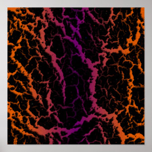 Cracked Space Lava - Orange/Purple Poster