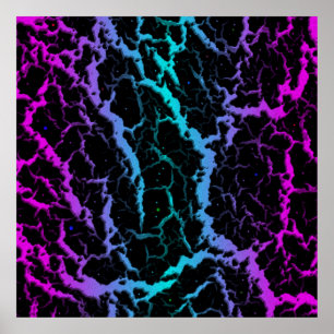 Cracked Space Lava - Pink/Cyan Poster