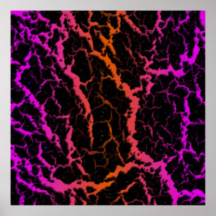 Cracked Space Lava - Pink/Orange Poster