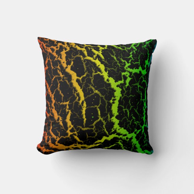 Cracked Space Lava - Rainbow ROYGB Cushion (Front)