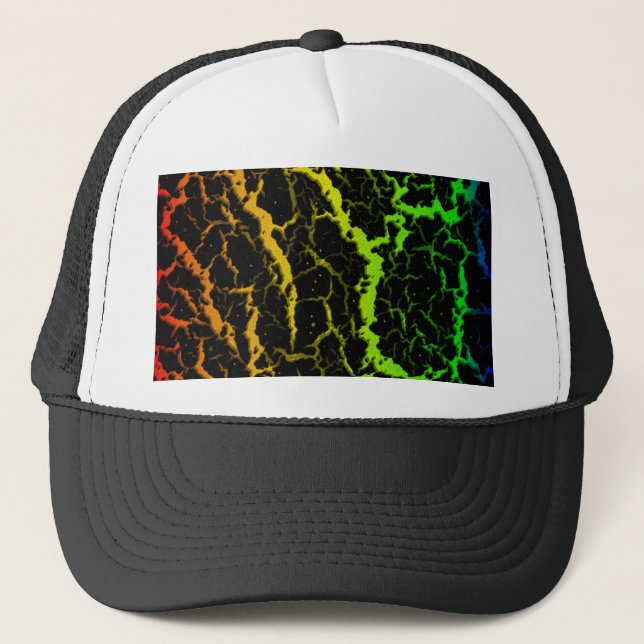 Cracked Space Lava - Rainbow ROYGB Trucker Hat (Front)