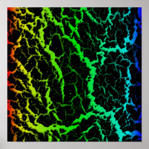 Cracked Space Lava - Rainbow RYGCB Poster