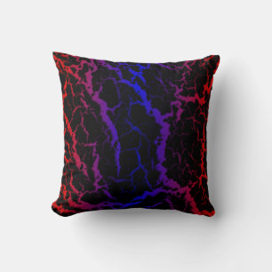 Cracked Space Lava - Red/Blue Cushion