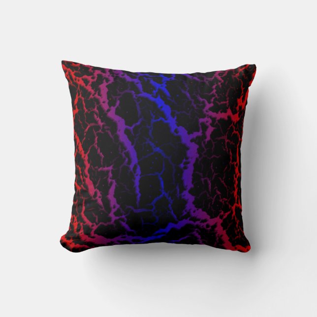 Cracked Space Lava - Red/Blue Cushion (Front)