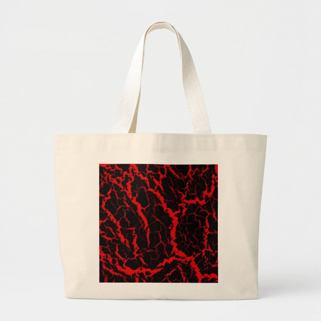 Cracked Space Lava - Red Large Tote Bag (Front)