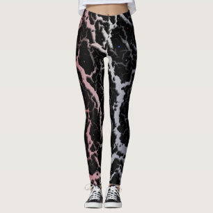 Cracked Space Lava - Red/White/Blue Leggings