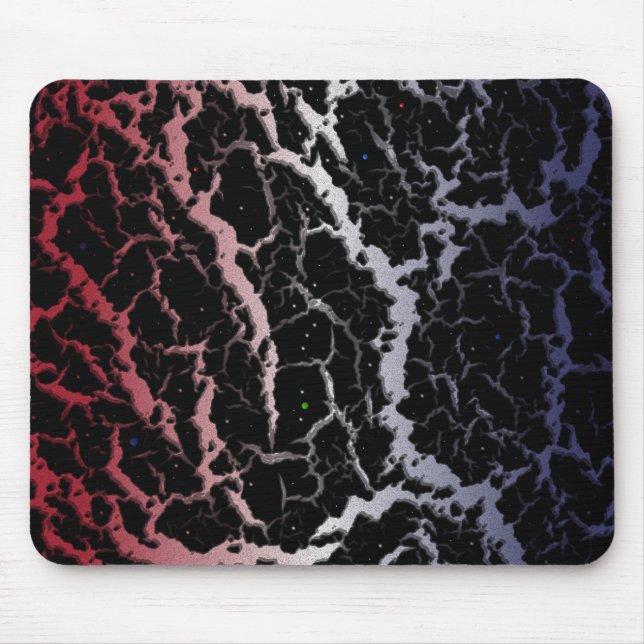 Cracked Space Lava - Red/White/Blue Mouse Pad (Front)
