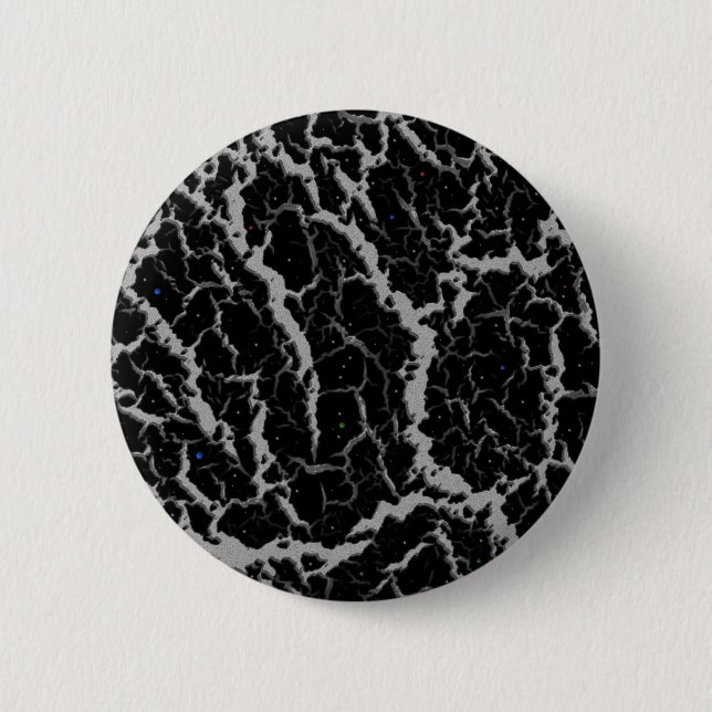 Cracked Space Lava - Silver 6 Cm Round Badge (Front)