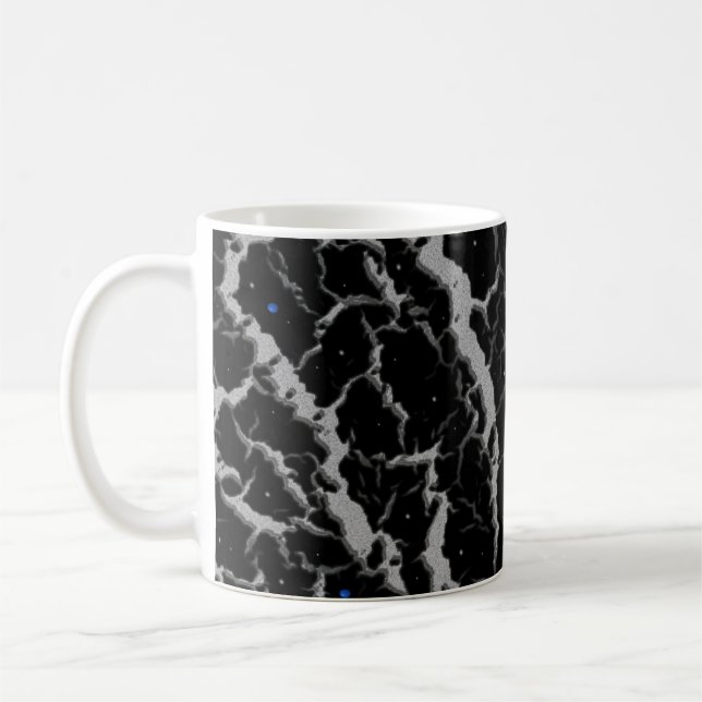 Cracked Space Lava - Silver Coffee Mug (Left)