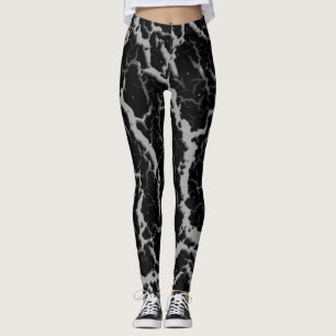 Cracked Space Lava - Silver Leggings