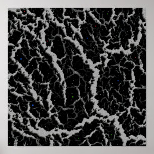 Cracked Space Lava - Silver Poster