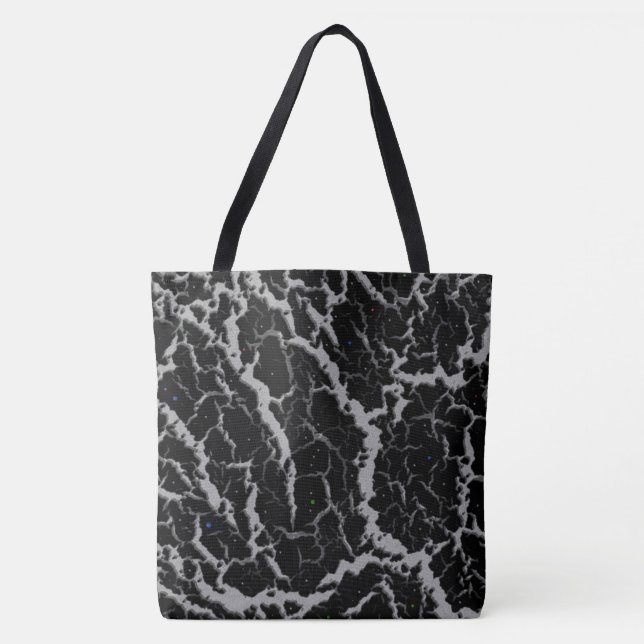 Cracked Space Lava - Silver Tote Bag (Front)