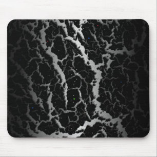 Cracked Space Lava - White/Black Mouse Pad