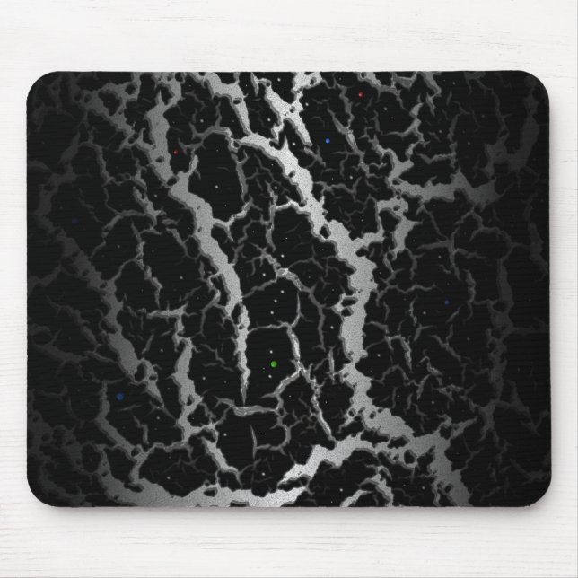 Cracked Space Lava - White/Black Mouse Pad (Front)