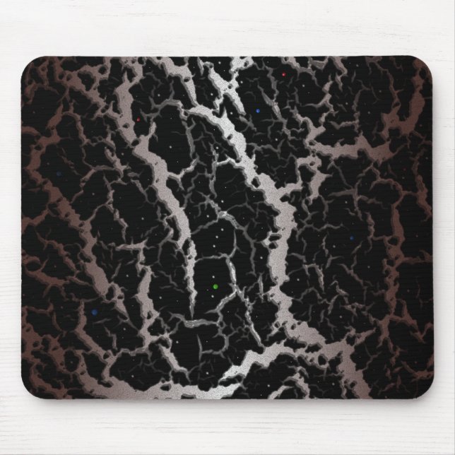 Cracked Space Lava - White/Brown Mouse Pad (Front)