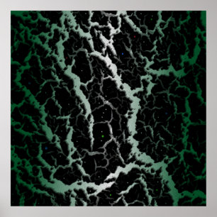 Cracked Space Lava - White/Forest Poster