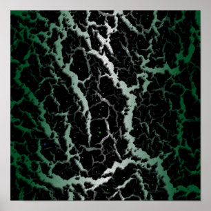Cracked Space Lava - White/Forest Poster