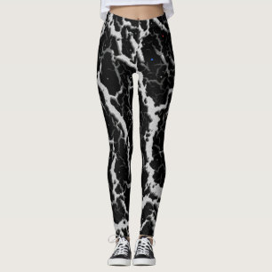 Cracked Space Lava - White/Silver Leggings