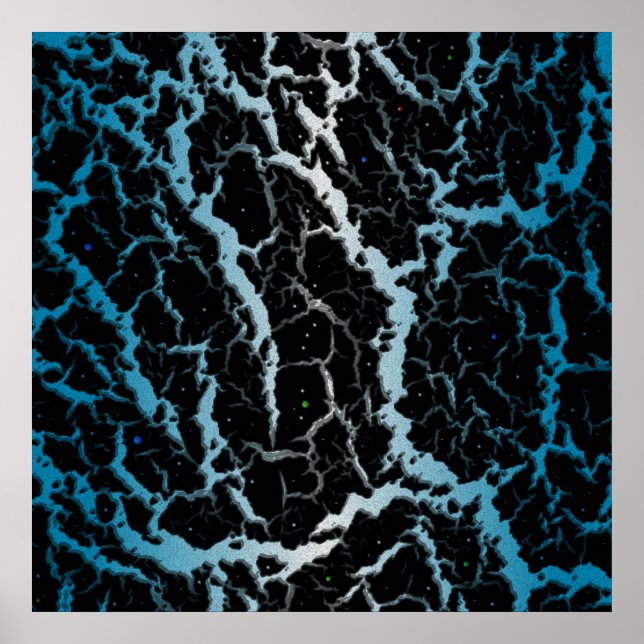 Cracked Space Lava - White/Sky Blue Poster (Front)