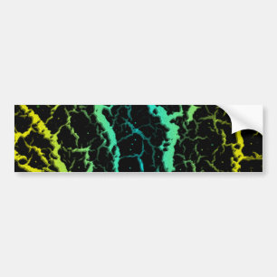 Cracked Space Lava - Yellow/Cyan Bumper Sticker