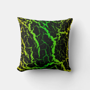 Cracked Space Lava - Yellow/Green Cushion