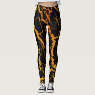 Cracked Space Lava - Yellow/Orange Leggings