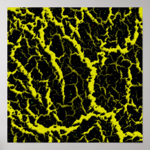 Cracked Space Lava - Yellow Poster