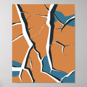 Cracked surface Abstract Design Poster