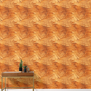 Cracked Terracotta Geometric Pattern Wallpaper