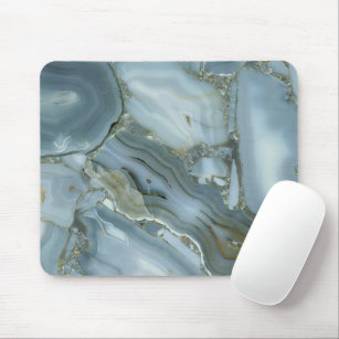 Cracked Turquoise Grey Green Blue Marble Texture Mouse Pad
