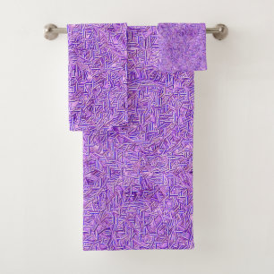 Cracked Violet Bath Towel Set