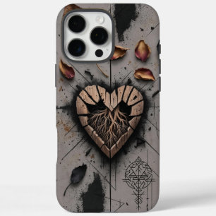 Cracked Wooden Heart Dark Boho Phone Case