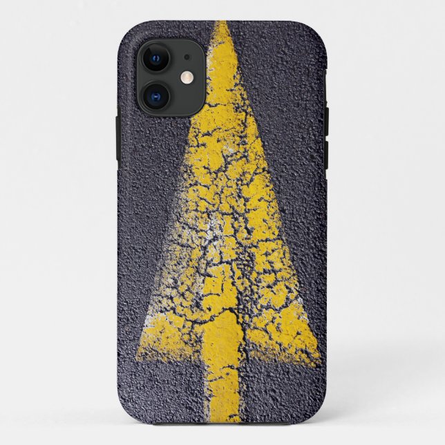 Cracked yellow arrow on a road Case-Mate iPhone case (Back)