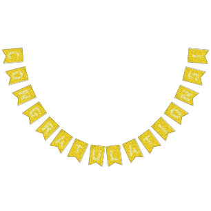 Cracked Yellow Congratulations Bunting Party Flags