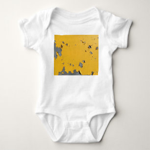 Cracked yellow metal: dirty texture. baby bodysuit