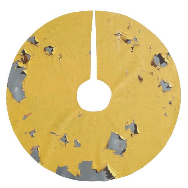 Cracked yellow metal: dirty texture. brushed polyester tree skirt (Front)