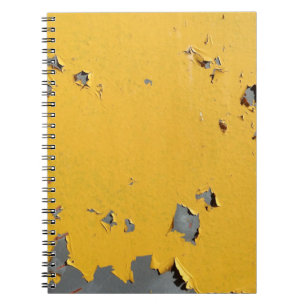 Cracked yellow metal: dirty texture. notebook