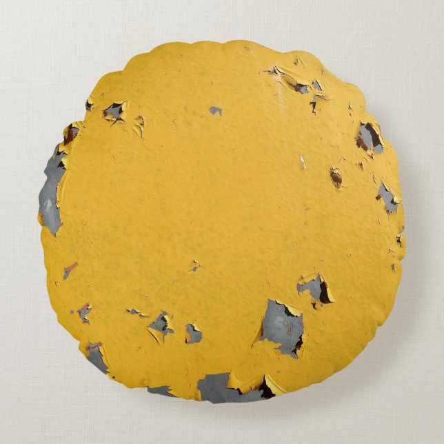 Cracked yellow metal: dirty texture. round cushion (Front)