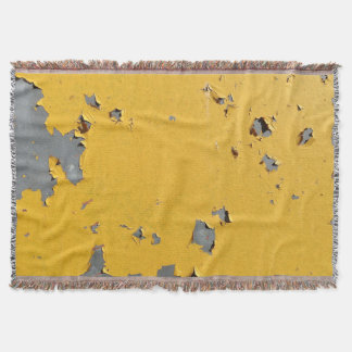 Cracked yellow metal: dirty texture. throw blanket