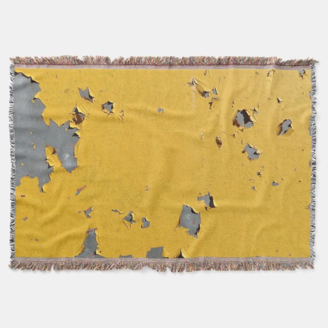Cracked yellow metal: dirty texture. throw blanket (Front)