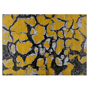Cracked Yellow Road Paint Cutting Board
