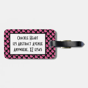 Crackle Hearts Luggage Tag
