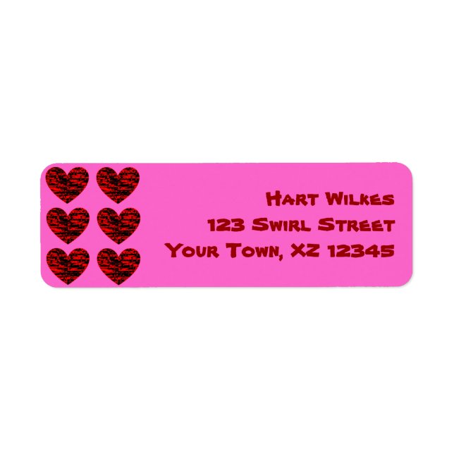 Crackle Hearts Return Address Label (Front)