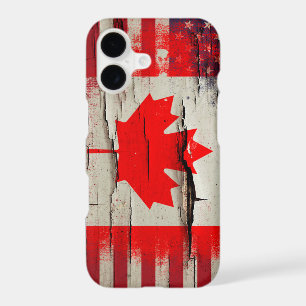 Crackle Paint Canadian American Flag
