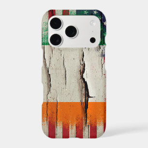 Crackle Paint Irish American Flag
