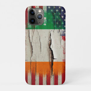 Crackle Paint   Irish American Flag iPhone 11 Pro Case