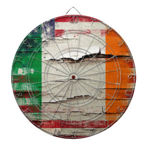 Crackle Paint   Irish American Flag Dartboard