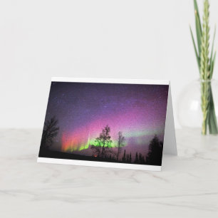 Crackle Texture Art Northern Lights Sky Alaska Card