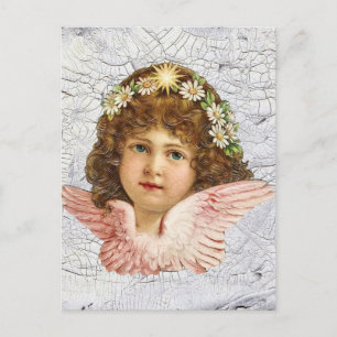 Crackled Angel Postcard
